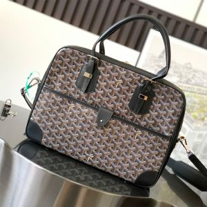 Goyard Ambassade MM Document Case In Goyardine Canvas Black