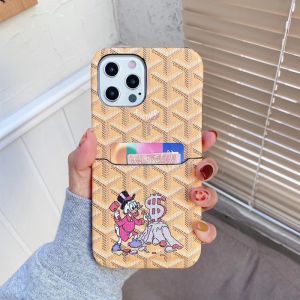 Goyard X Donald Duck iPhone Case with Card Case In Goyardine Saint Louis Leather Yellow