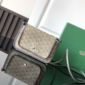 Goyard Plumet Pouch-Wallet In Goyardine Claire-Voie Canvas Blue