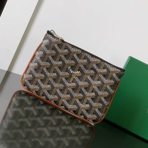 Goyard Senat Mini Pouch In Goyardine Canvas Brown