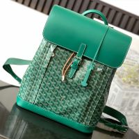 Goyard Alpin MM Backpack In Goyardine Canvas Green