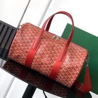 Goyard Barrel 40 Sports Bag In Goyardine Canvas Red