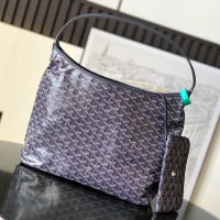Goyard Boheme Hobo Bag In Goyardine Canvas Navy Blue