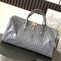 Goyard Croisiere 50 Duffle Bag In Goyardine Canvas Grey