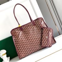 Goyard Hardy PM Bag In Goyardine Canvas Burgundy