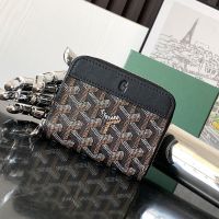 Goyard Matignon Mini Wallet In Goyardine Canvas Black