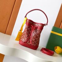 Goyard Petit Flot Mini Bucket Bag In Goyardine Canvas Red