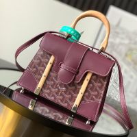 Goyard Saigon Structure Mini Bag In Goyardine Canvas Burgundy