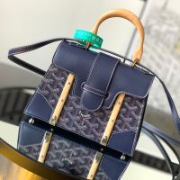 Goyard Saigon Structure Mini Bag In Goyardine Canvas Navy Blue