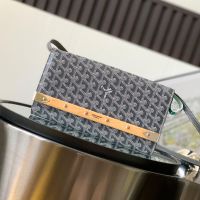 Goyard Monte-Carlo PM Clutch In Goyardine Canvas Grey