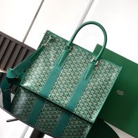 Goyard Morvan Document Case In Goyardine Canvas Green
