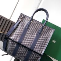 Goyard Morvan Document Case In Goyardine Canvas Navy Blue