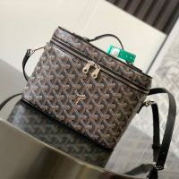 Goyard Muse Vanity Case In Goyardine Canvas Black