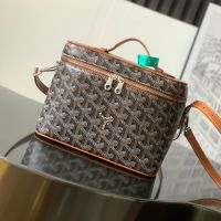 Goyard Muse Vanity Case In Goyardine Canvas Brown