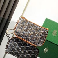 Goyard Senat Nano Key Pouch In Goyardine Canvas Brown