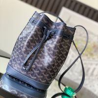 Goyard Petit Flot Bucket Bag In Goyardine Canvas Navy Blue