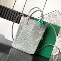 Goyard Poitiers PM Bag In Goyardine Claire-Voie Canvas Blue