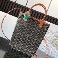 Goyard Poitiers PM Bag In Goyardine Canvas Brown