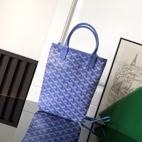 Goyard Poitiers PM Bag In Goyardine Canvas with Envers Floral Blue
