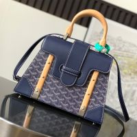 Goyard Saigon Structure PM Bag In Goyardine Canvas Navy Blue