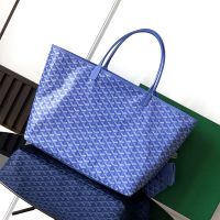 Goyard Saint Louis Bag In Goyardine Canvas with Envers Floral Blue