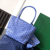Goyard Saint Louis Mini Bag In Goyardine Canvas with Envers Floral Blue