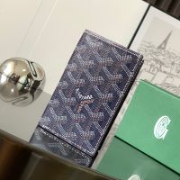Goyard Saint-Pierre Card Wallet In Goyardine Canvas Navy Blue