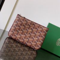 Goyard Senat Mini Pouch In Goyardine Canvas Burgundy