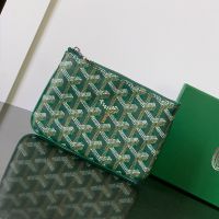 Goyard Senat Mini Pouch In Goyardine Canvas Green