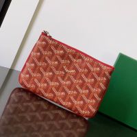Goyard Senat Mini Pouch In Goyardine Canvas Red