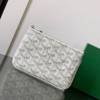 Goyard Senat Mini Pouch In Goyardine Canvas White