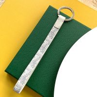 Goyard Sesame Key Ring In Goyardine Canvas White