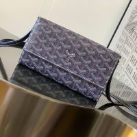 Goyard Varenne Continental Wallet In Goyardine Canvas Navy Blue