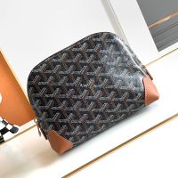 Goyard Vendome Cosmetic Pouch In Goyardine Canvas Brown
