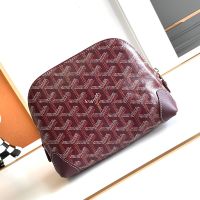 Goyard Vendome Cosmetic Pouch In Goyardine Canvas Burgundy