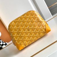 Goyard Vendome Cosmetic Pouch In Goyardine Canvas Yellow